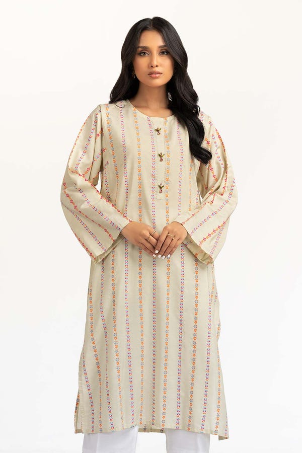 UAE -Dyed Cotton Silk Screen Print Kurti GLS-23-119