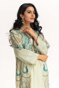 UAE -Dyed Cotton Silk Screen Printed Kurti GLS-23-121
