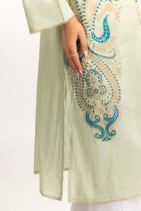 UAE -Dyed Cotton Silk Screen Printed Kurti GLS-23-121