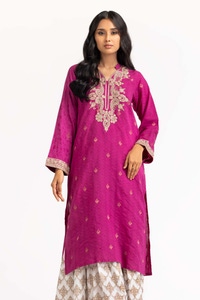 UAE -Dyed Cotton Jacquard Embroidered Shirt GLS-23-188