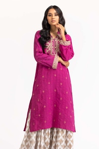 UAE -Dyed Cotton Jacquard Embroidered Shirt GLS-23-188