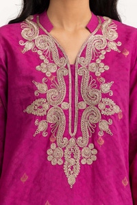 UAE -Dyed Cotton Jacquard Embroidered Shirt GLS-23-188