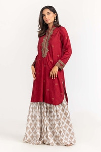UAE -Dyed Cotton Jacquard Embroidered Kurti GLS-23-191