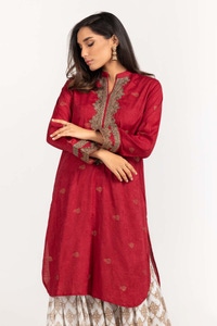 UAE -Dyed Cotton Jacquard Embroidered Kurti GLS-23-191