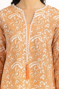 UAE -Dyed Cambric Screen Printed Embelished Shirt GLS-23-202