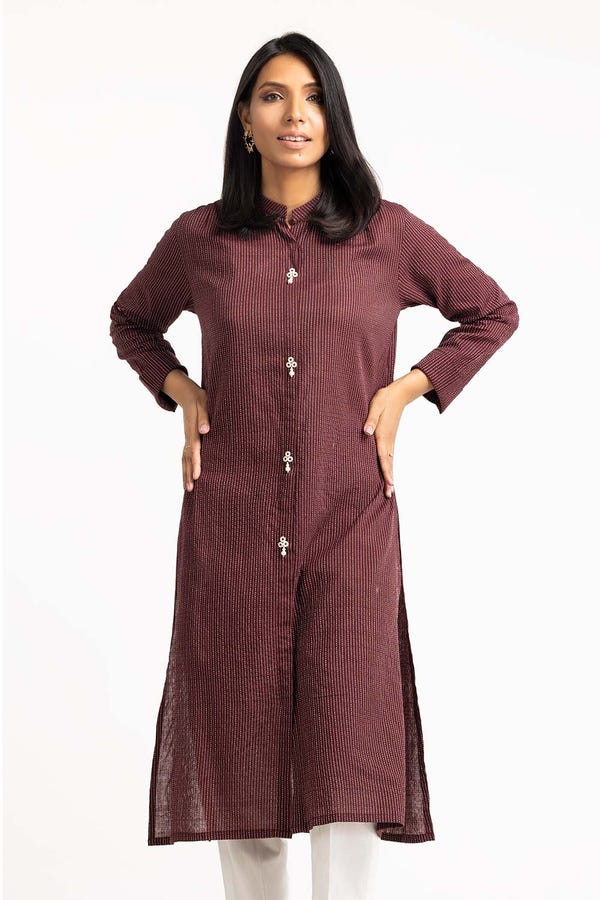 UAE -Cotton Stripes Embellished Shirt GLS-23-238