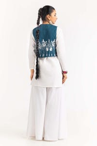 UAE -Cotton Striped Embroidered Waist Coat GLS-23-239