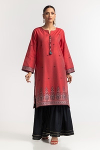 UAE -Dyed Khadi Jacquard Embroidered Shirt GLS-24-13
