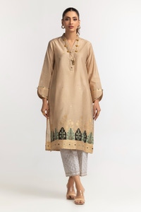 UAE -Dyed Khadi Jacquard Embroidered Shirt GLS-24-15