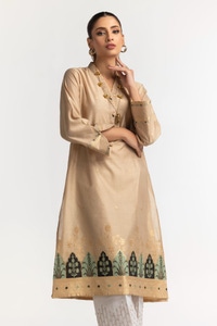 UAE -Dyed Khadi Jacquard Embroidered Shirt GLS-24-15