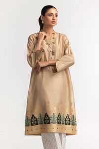 UAE -Dyed Khadi Jacquard Embroidered Shirt GLS-24-15