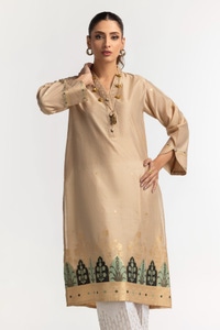 UAE -Dyed Khadi Jacquard Embroidered Shirt GLS-24-15