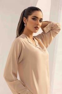 UAE -Dyed Blended Georgette Embelished Shirt GLS-24-19