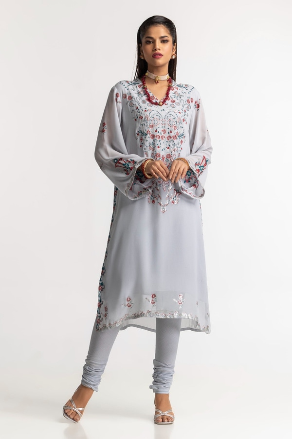 UAE -Dyed Foil Print Light Georgette Shirt GLS-24-30 