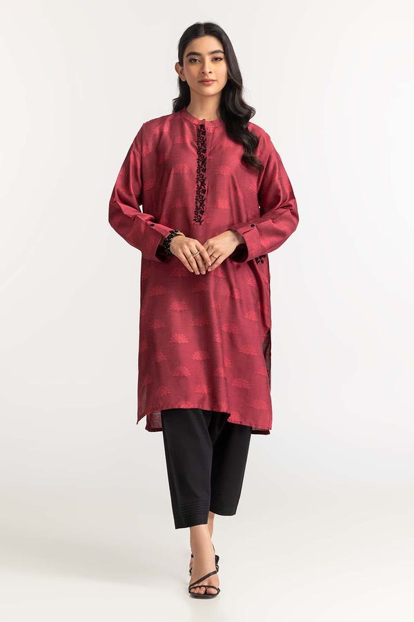 UAE -Dyed Self Jacquard Embroidered Shirt GLS-24-40