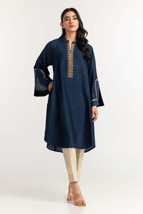UAE -Dyed Self Jacquard Embroidered Shirt GLS-24-43