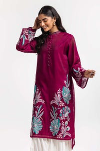 UAE -Dyed Cottonsilk Embroidered Shirt GLS-24-80