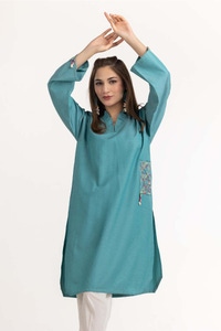UAE -Dyed Cotton Chambray Embroidered Shirt GLW-23-01