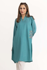 UAE -Dyed Cotton Chambray Embroidered Shirt GLW-23-01