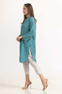 UAE -Dyed Cotton Chambray Embroidered Shirt GLW-23-01