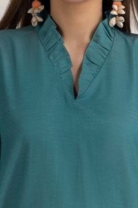 UAE -Dyed Cotton Chambray Embroidered Shirt GLW-23-01