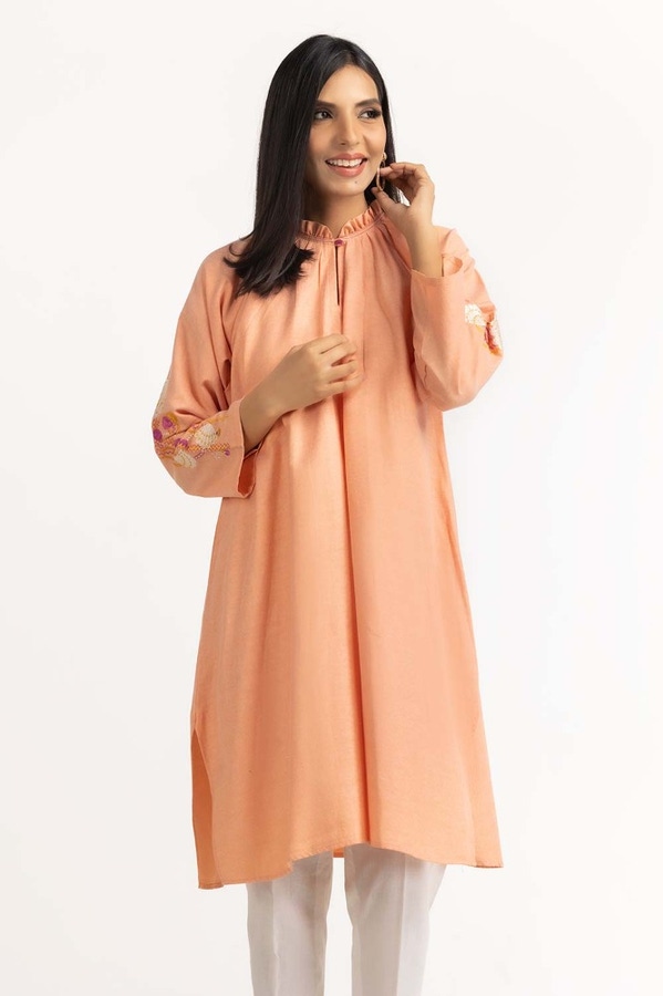 UAE -Dyed Cotton Chambray Embroidered Shirt GLW-23-02