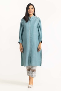 UAE -Dyed Cotton Chambray Embroidered Shirt GLW-23-04