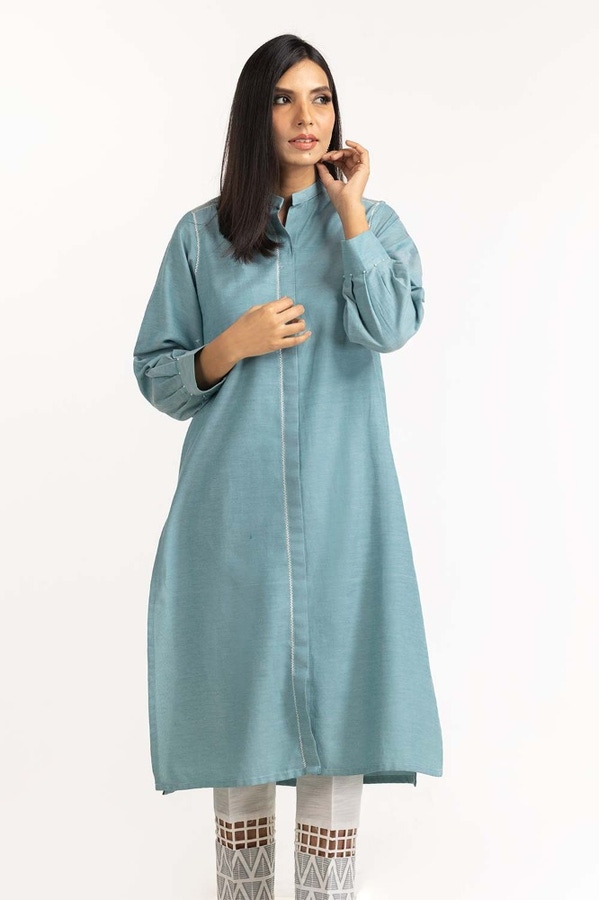 UAE -Dyed Cotton Chambray Embroidered Shirt GLW-23-04