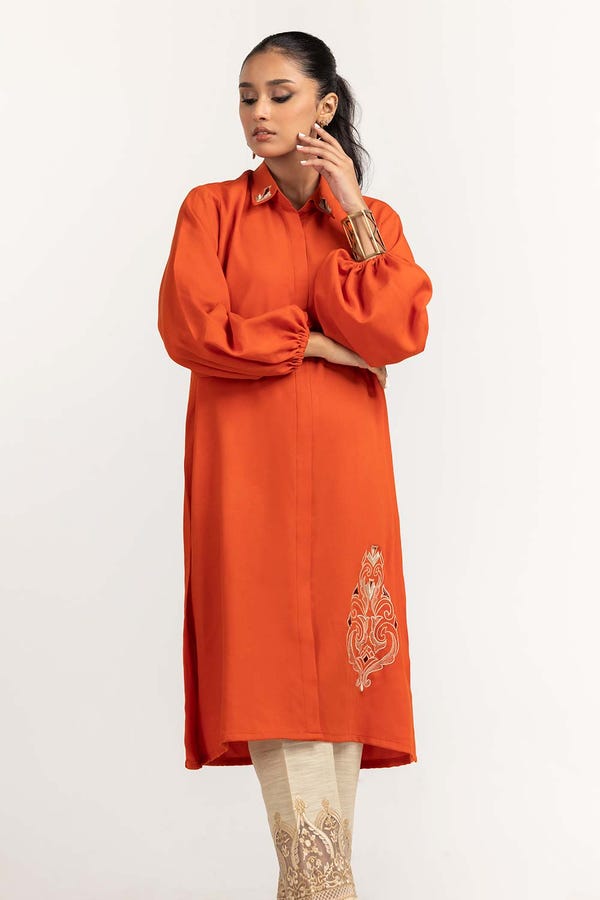 UAE -Dyed Georgette Embroidered Shirt GLW-23-14