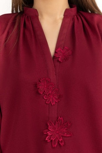 UAE -Dyed Georgette Embroidered Shirt GLW-23-18