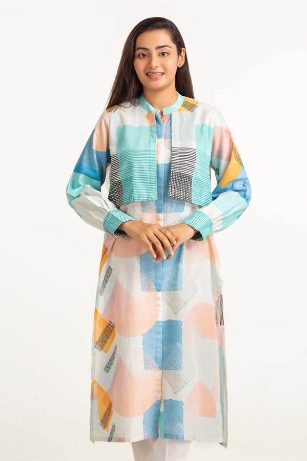 UAE -Digital Print Khaddar Shirt GLW-23-20