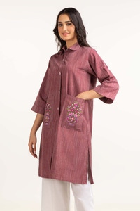 UAE -Dyed Yarn Cotton Embroidered Shirt Glw-23-33