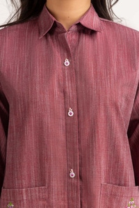 UAE -Dyed Yarn Cotton Embroidered Shirt Glw-23-33