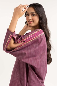 UAE -Dyed Yarn Cotton Embroidered Shirt Glw-23-35