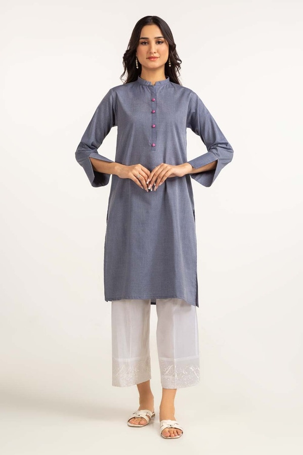 UAE -Dyed Cotton Yarn Dyed Embroidered Shirt GLW-23-36