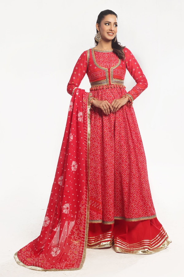 UAE -3 Piece Unstitched Gold Printed Lawn Suit CL-52484 B