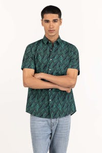 UAE -Green Black Printed Casual Shirt CS-PRT22-007