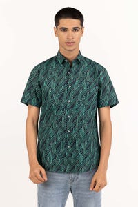 UAE -Green Black Printed Casual Shirt CS-PRT22-007