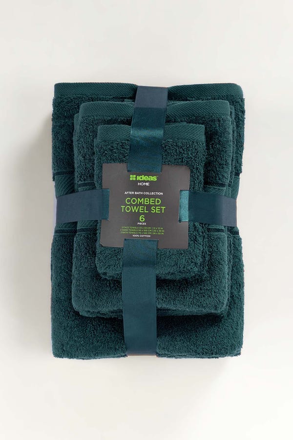 UAE -Green Combed 6 Pcs Towel Set