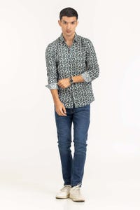 UAE -Green Printed Casual Shirt CS-PRT22-001