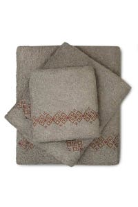 UAE -Grey 3 PC Combed Embroidered Towel Set