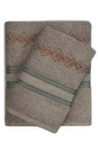 UAE -Grey 3 PC Combed Embroidered Towel Set