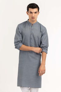 UAE -Grey Baisc Kurta KR-PLN22-095