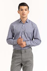 UAE -Grey Checkered Yarn Dyed Formal Shirt FS-YD23-001