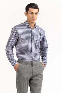 UAE -Grey Checkered Yarn Dyed Formal Shirt FS-YD23-001
