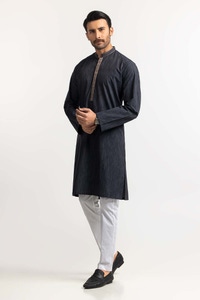 UAE -Grey Embroidered Kurta KR-EMB24-023
