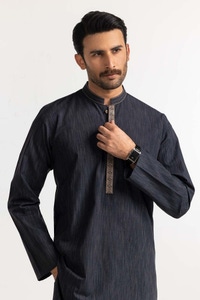 UAE -Grey Embroidered Kurta KR-EMB24-023