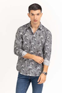 UAE -Grey Printed Casual Shirt CS-PRT22-010