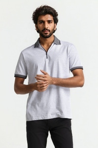 UAE -Grey Zip Polo PS-FSHN24-114