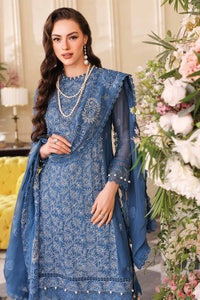UAE -3PC Embriodered Chiffon Unstitched Suit LE-32011